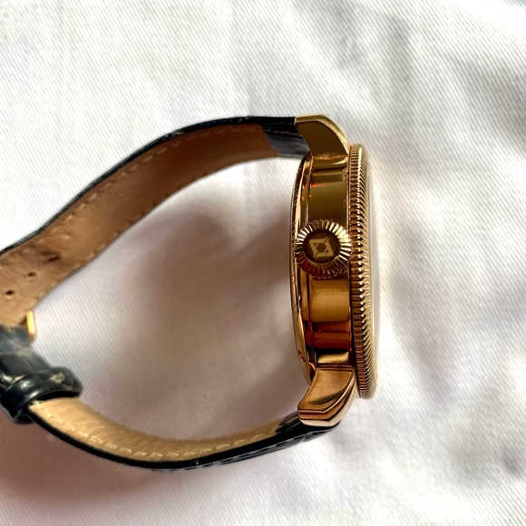 Akribos XXIV AK418RG Rose Gold Mechanical Skeleton Watch w/Black Leather band - Picture 7 of 8